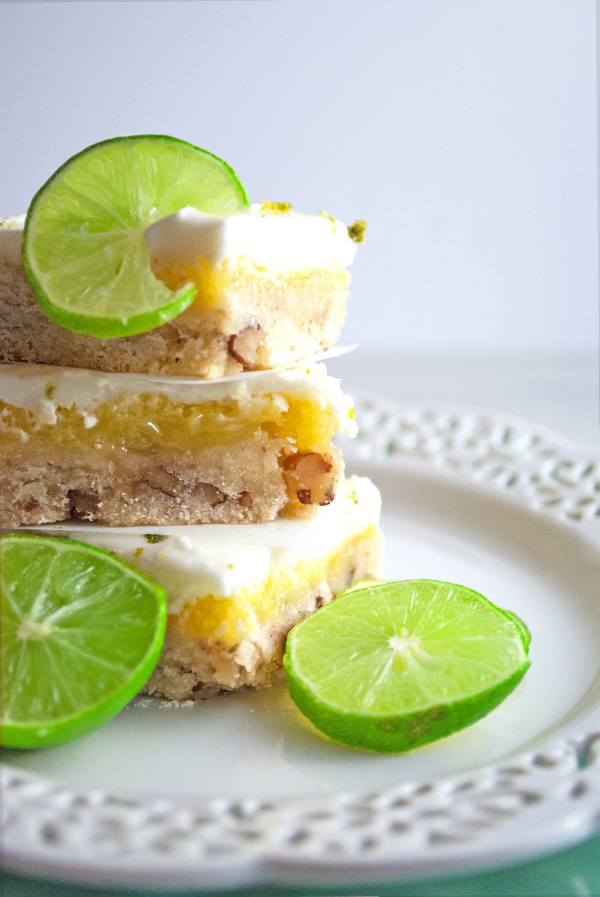 Key Lime Bars with Pecan Shortbread Crust Cookies for England
