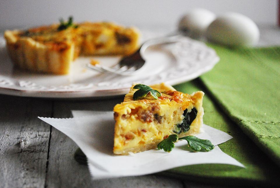 Sausage and Spinache Quiche