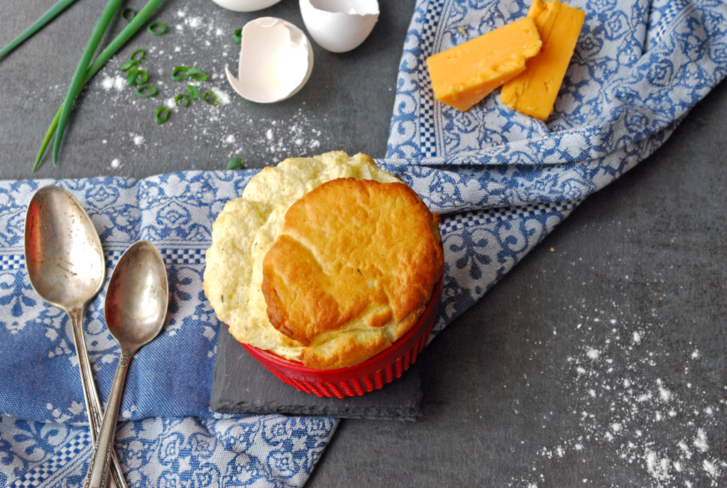 Cheese Soufflé with Garlic and Thyme