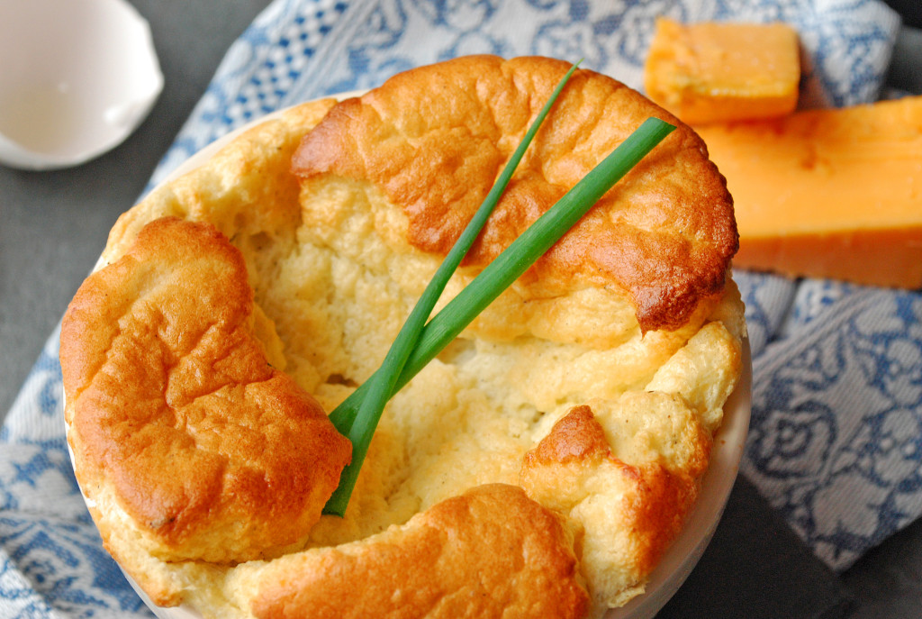 Cheese Soufflé with Garlic and Thyme