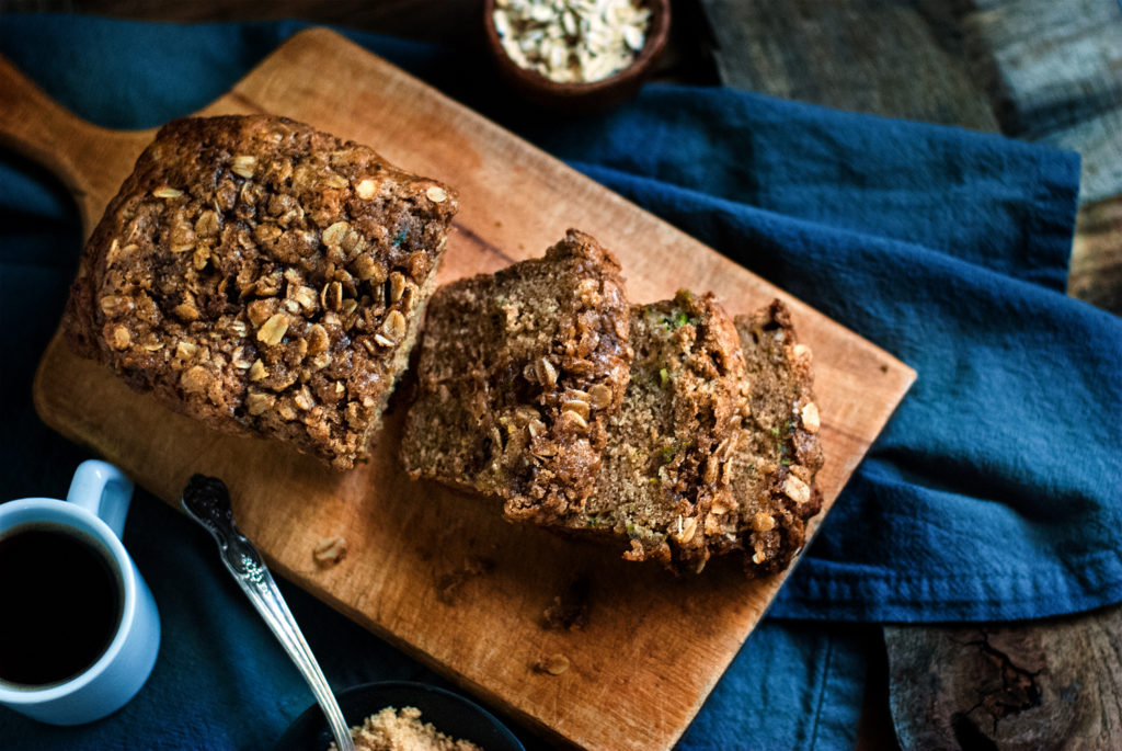 Zucchini Bread with Cinnamon Streusel Topping