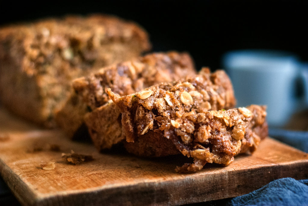 Zucchini Bread with Cinnamon Streusel Topping