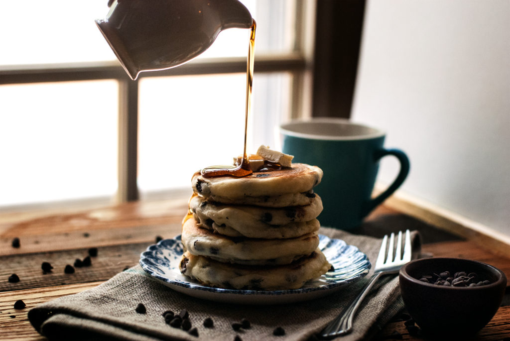 Fluffy Chocolate Chip Pancakes