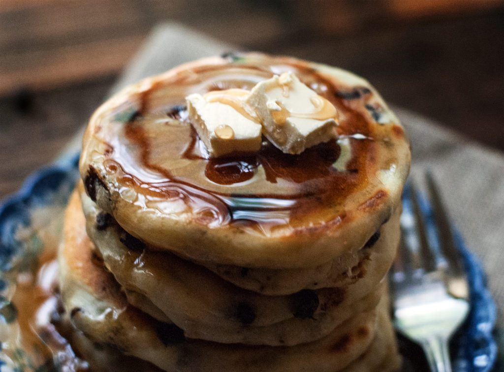 Fluffy Chocolate Chip Pancakes