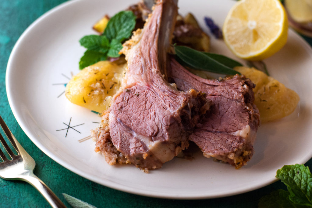 Garlic Roasted Rack of Lamb