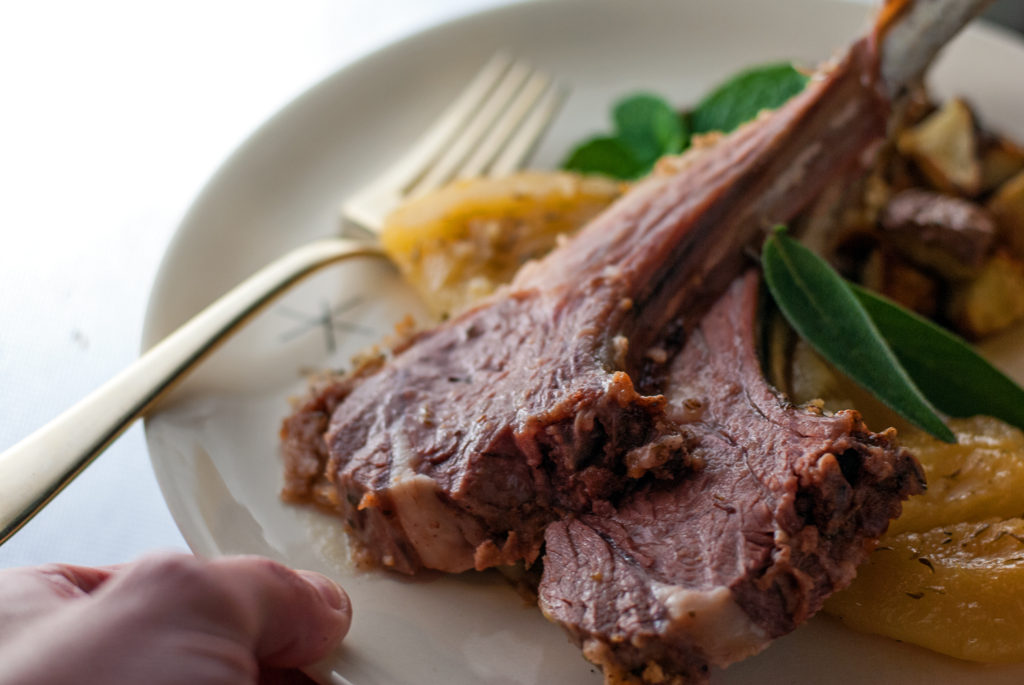 Garlic Roasted Rack of Lamb