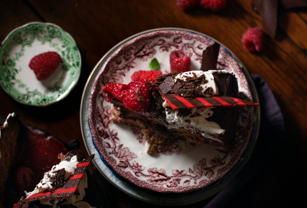 Dark Chocolate Raspberry Cheesecake