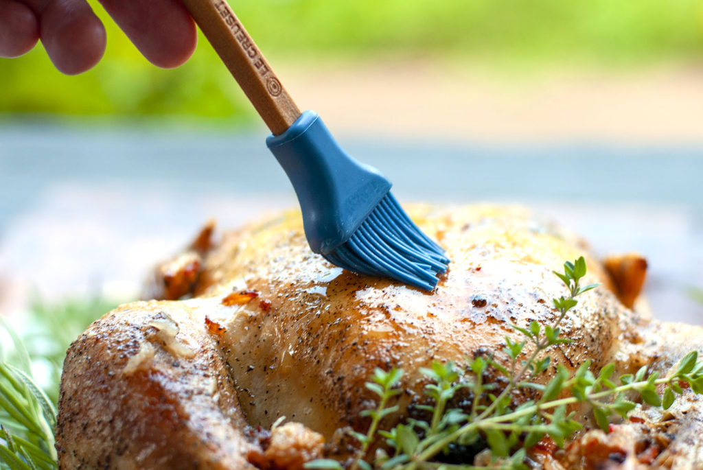 Roast Chicken with Cherry Walnut Stuffing