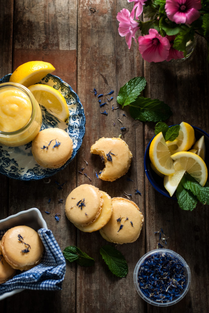 Blue Cornflower Macarons