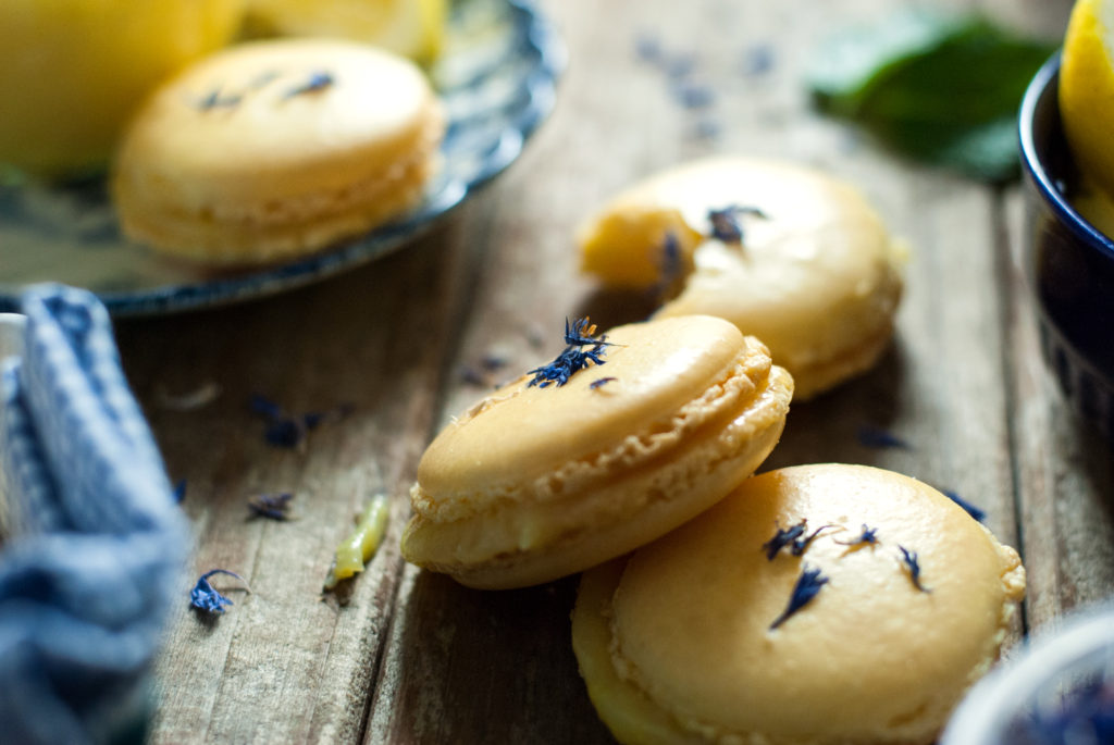 Blue Cornflower Macarons