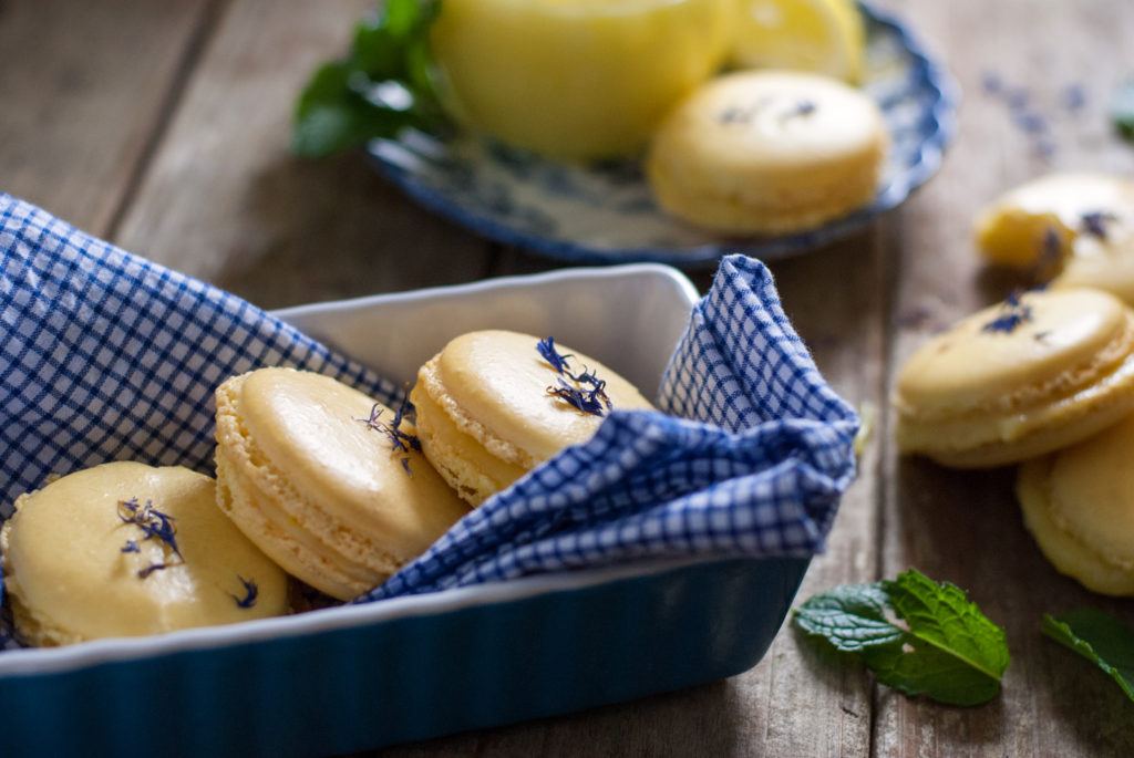 Blue Cornflower Macarons