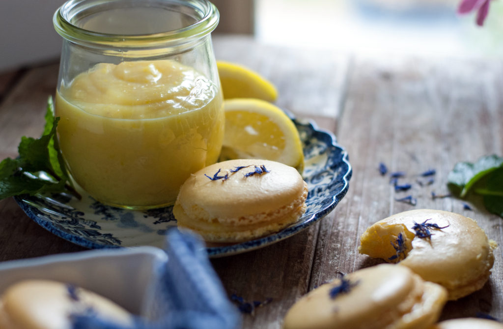 Blue Cornflower Macarons