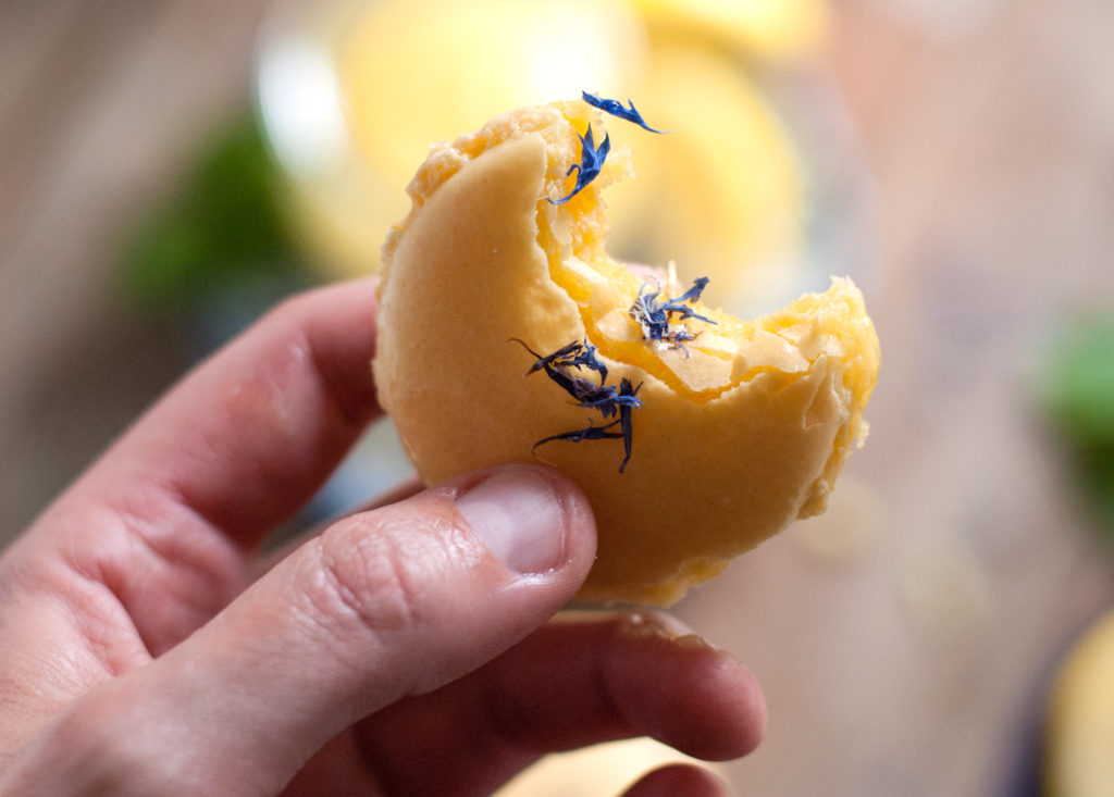 Blue Cornflower Macarons