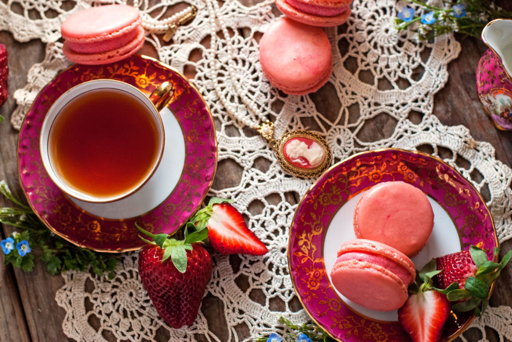 Strawberries and Cream French Macarons