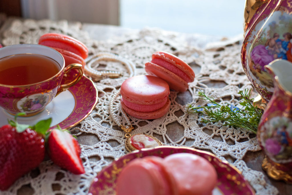 Strawberries and Cream French Macarons