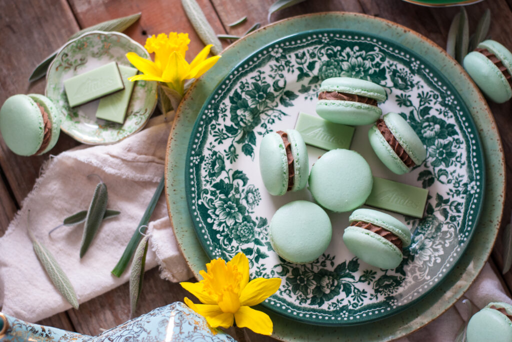 Andes Mint French Macarons