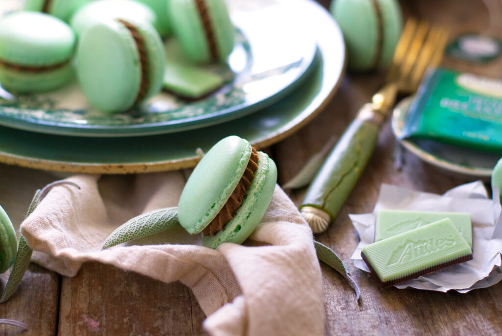 Andes Mint French Macarons