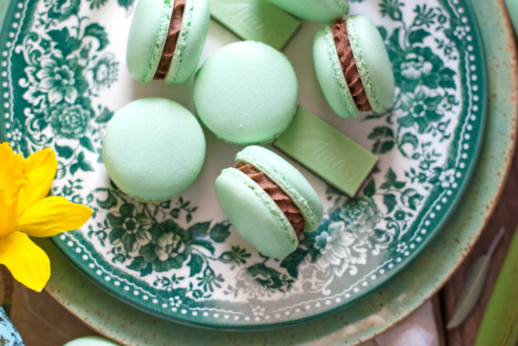 Andes Mint French Macarons