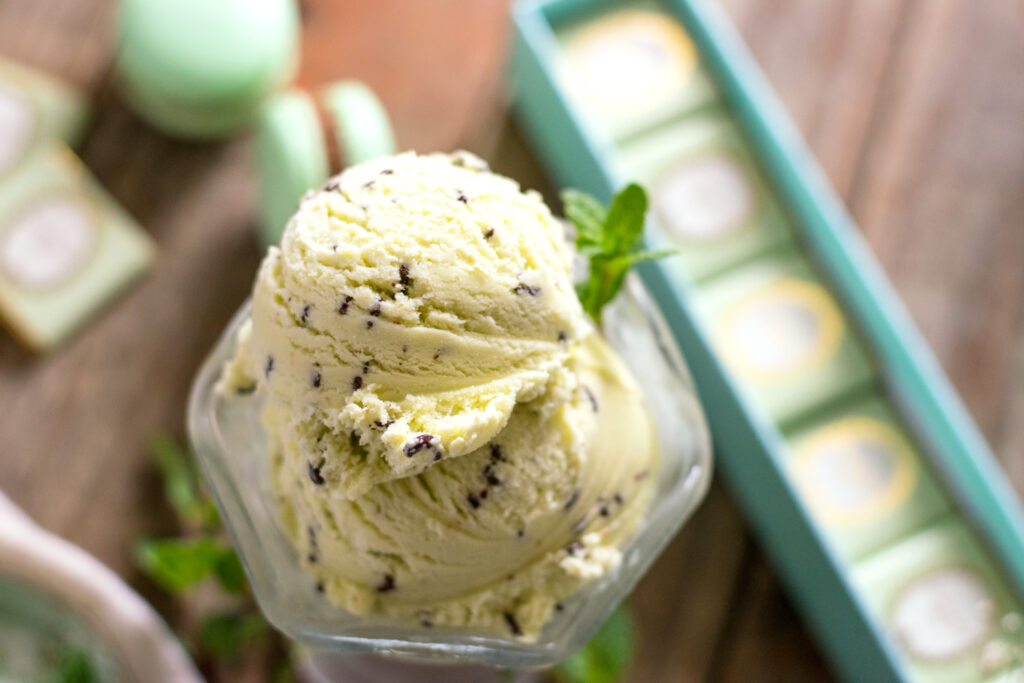 Fresh Mint Chocolate Chip Ice Cream