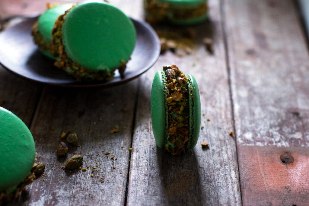 Pistachio Ice Cream Macarons