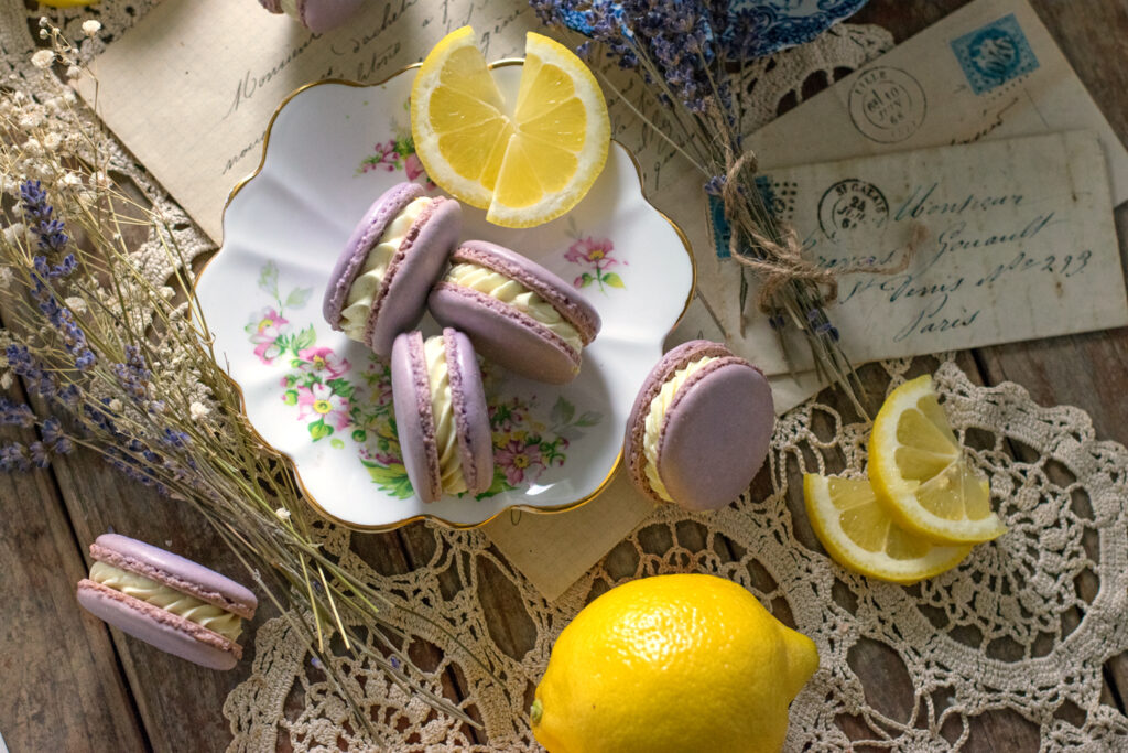 Lemon Lavender French Macarons